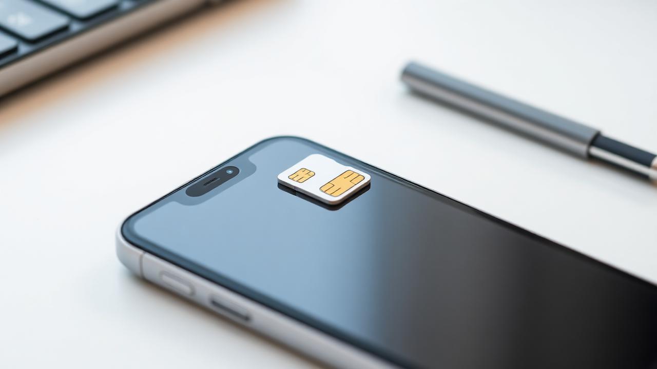 Simkaart op een moderne smartphone